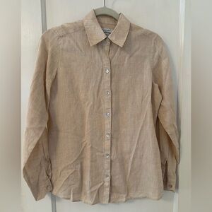 FOXCROFT Linen Heritage Non Iron Button Down. Natural Beige. M. Only $25